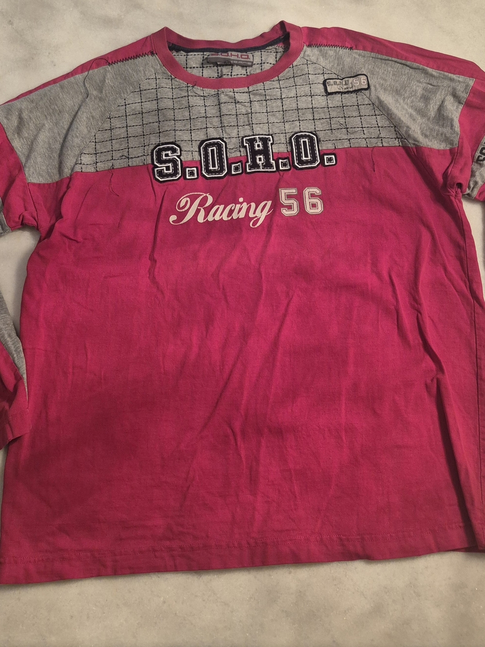 S.O.H.O Jeans Y2K Racing 56 Long Sleeve Tee - Red & Gray